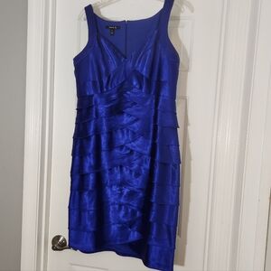 Suite 7 Electric blue satin tiered cocktail dress Sz 12